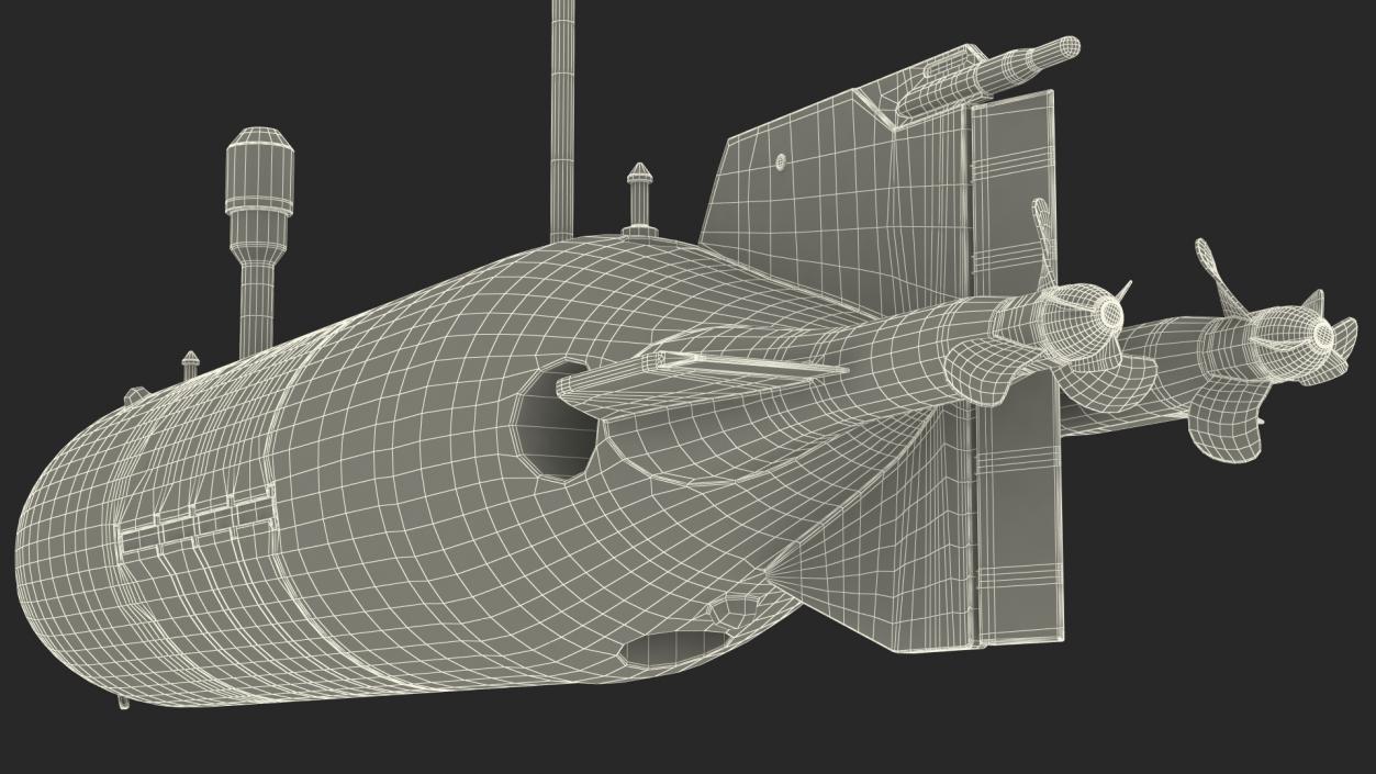 Chinese Submarine Drone HSU 001 Rigged for Maya 3D