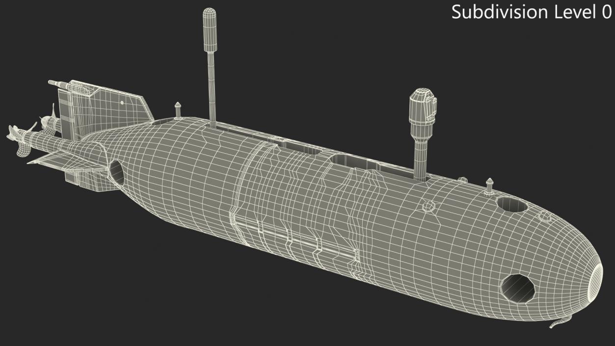 Chinese Submarine Drone HSU 001 Rigged for Maya 3D