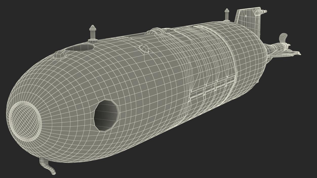 Chinese Submarine Drone HSU 001 Rigged for Maya 3D