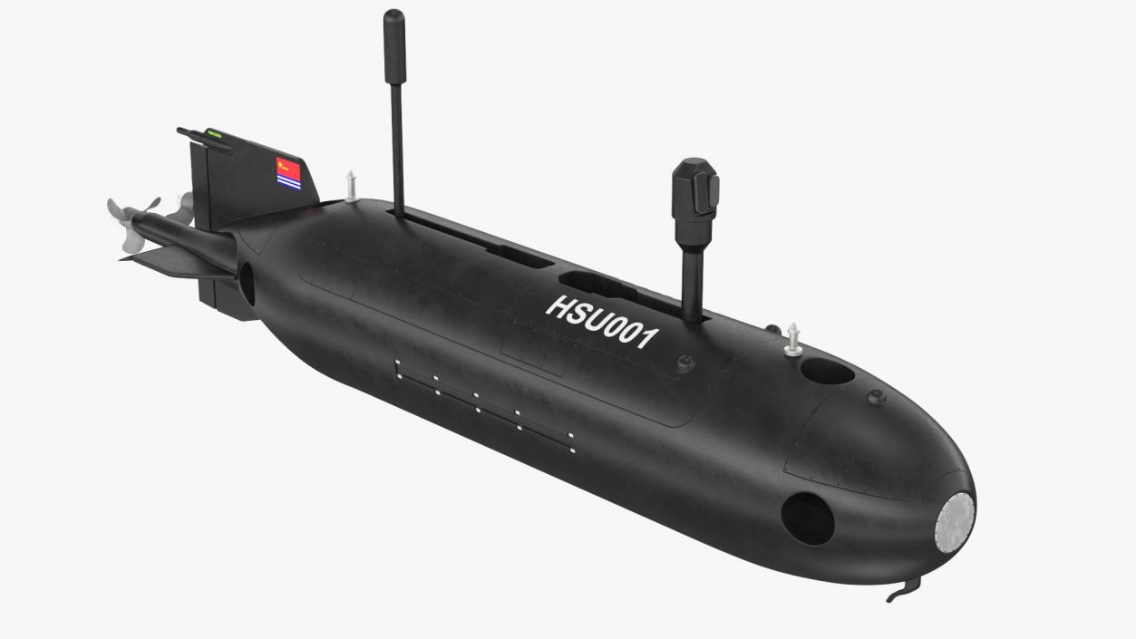 Chinese Submarine Drone HSU 001 Rigged for Maya 3D