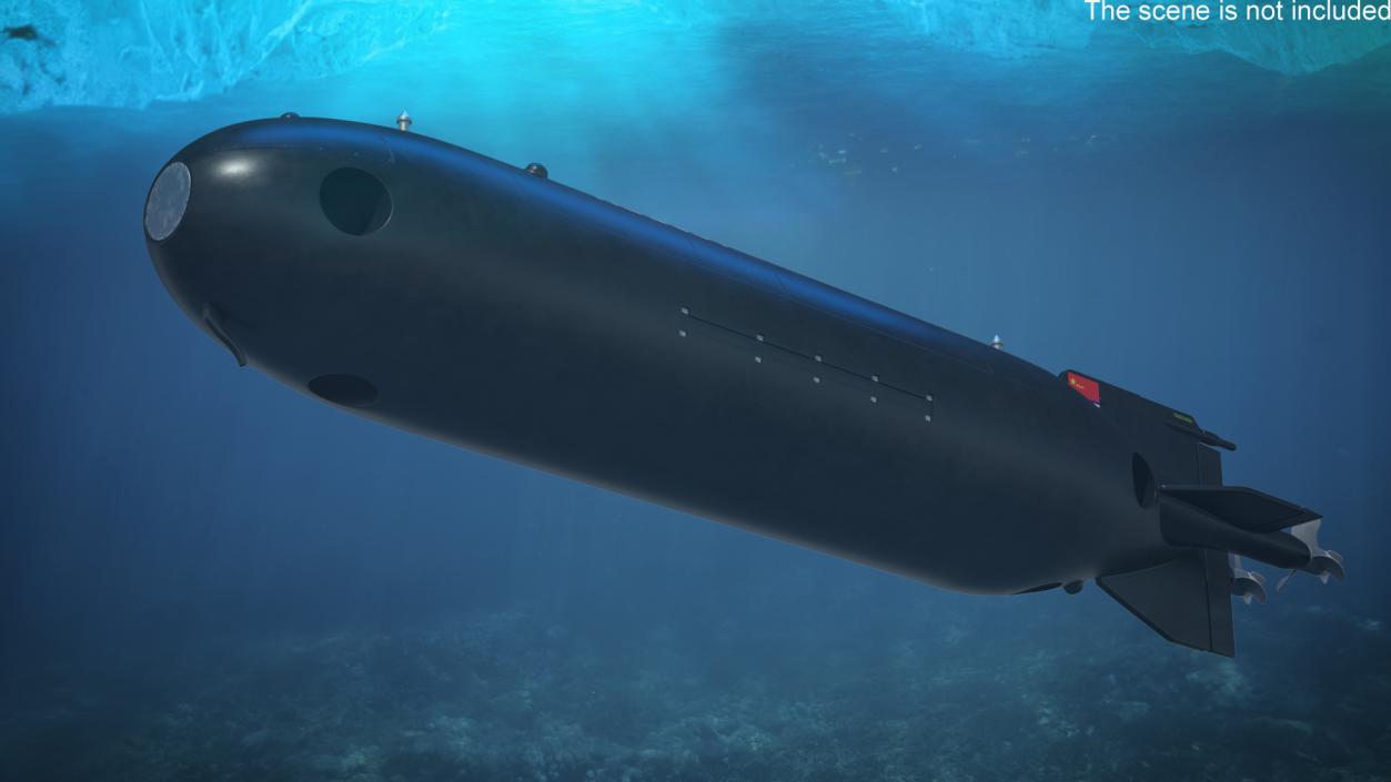 Chinese Submarine Drone HSU 001 Rigged for Maya 3D