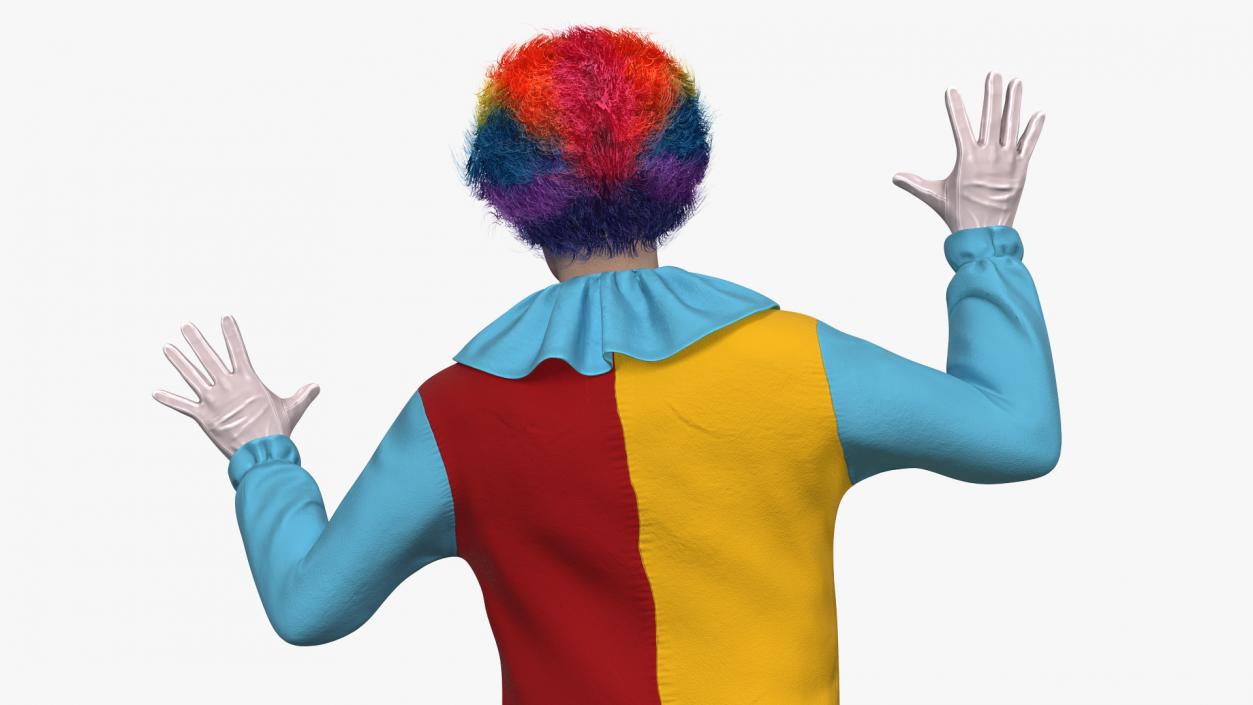 Circus Clown Costume Dancing Pose Fur 3D