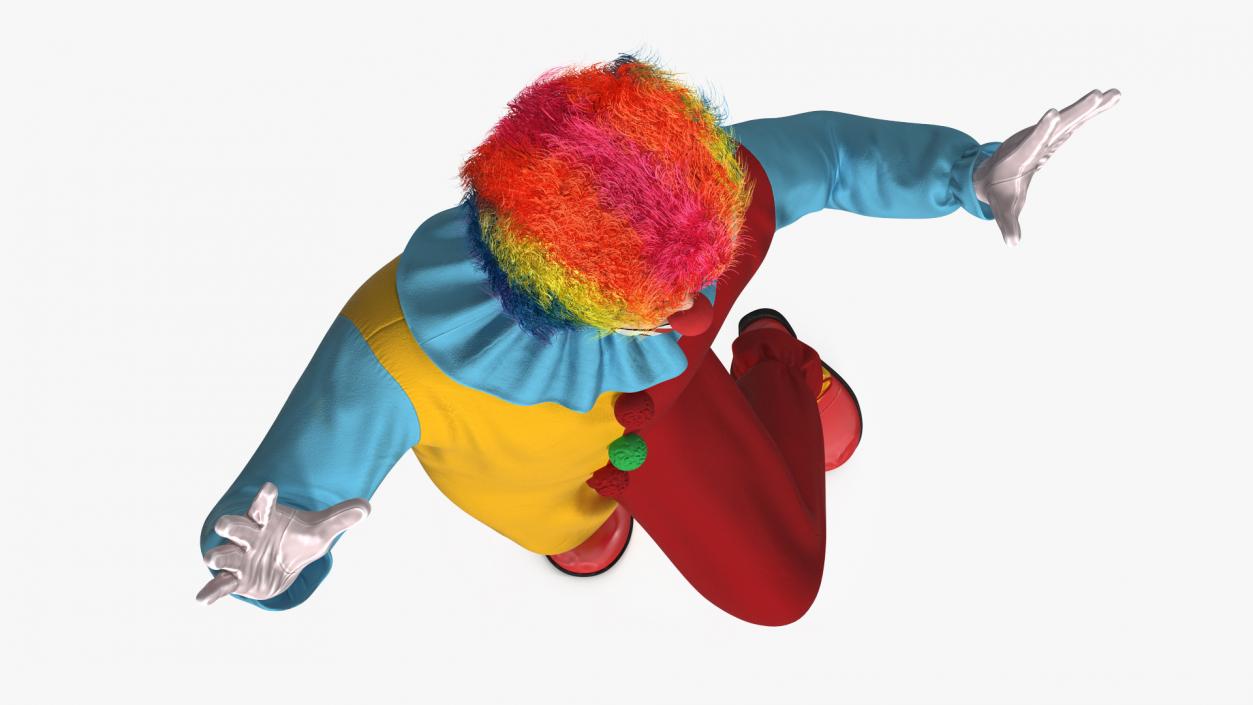 Circus Clown Costume Dancing Pose Fur 3D