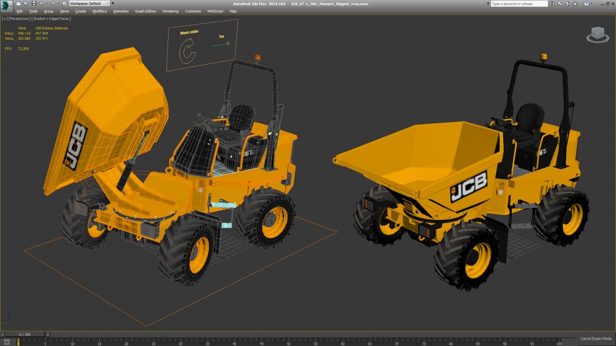 JCB 6T-1 Site Dumper Rigged 3D