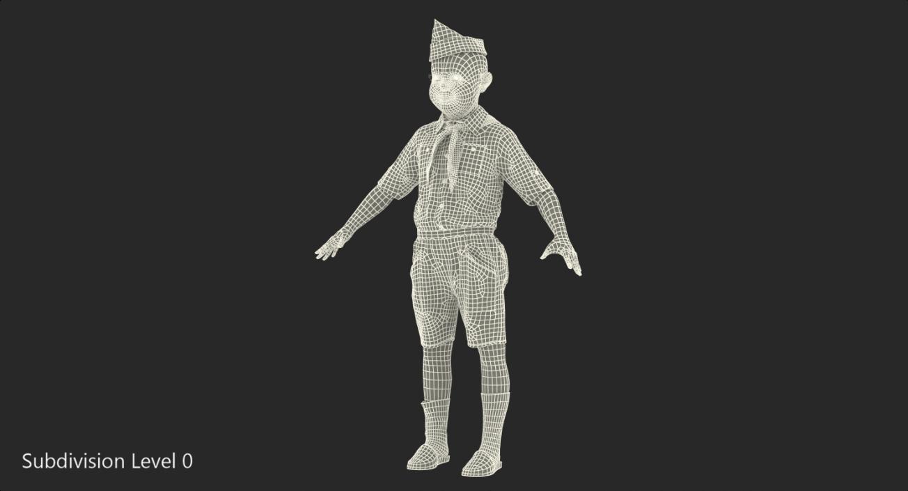 3D model Realistic Boy Scout Rigged Fur