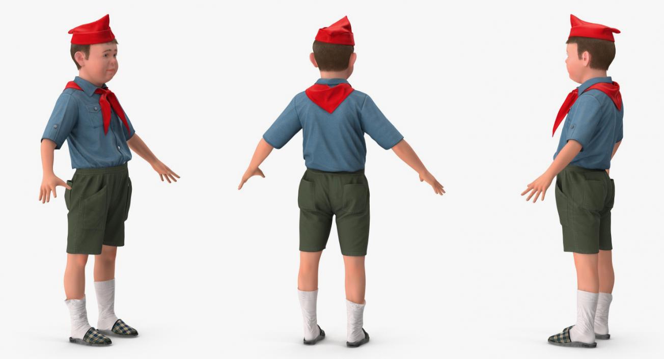 3D model Realistic Boy Scout Rigged Fur