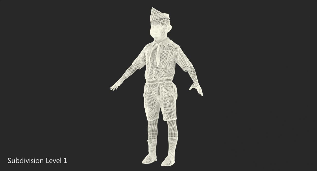 3D model Realistic Boy Scout Rigged Fur