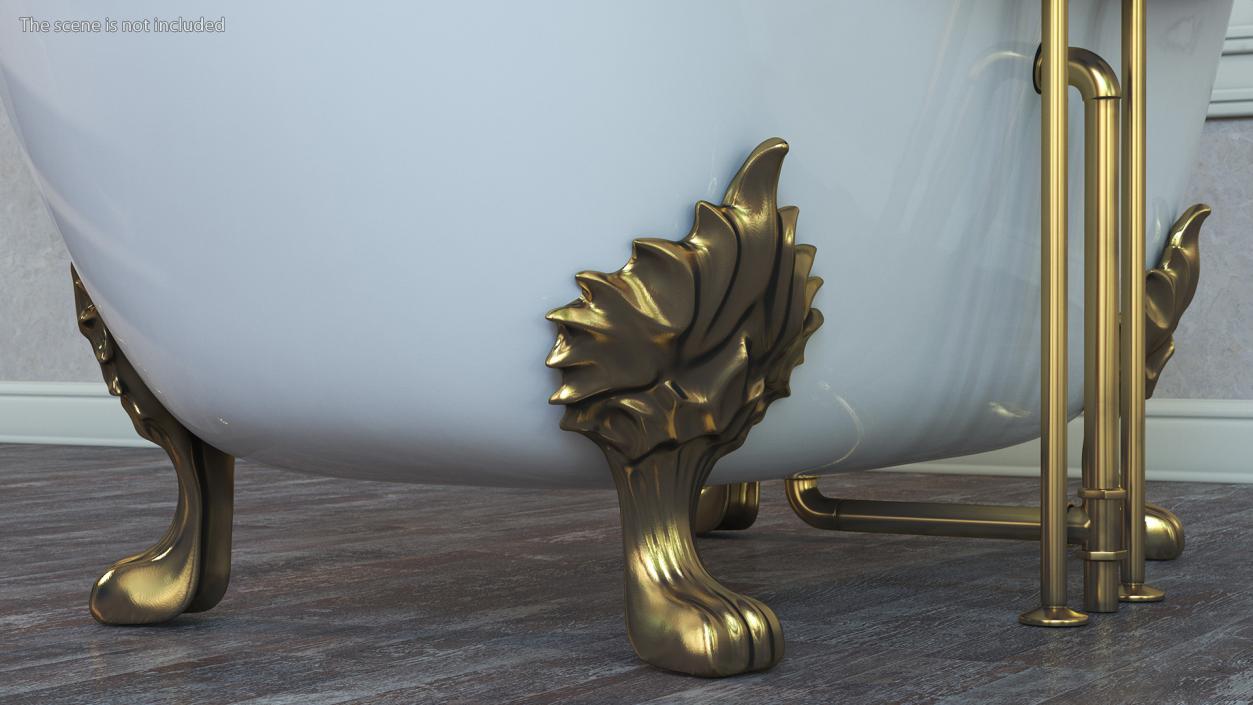 3D model Double Slipper Clawfoot Bath Bronze