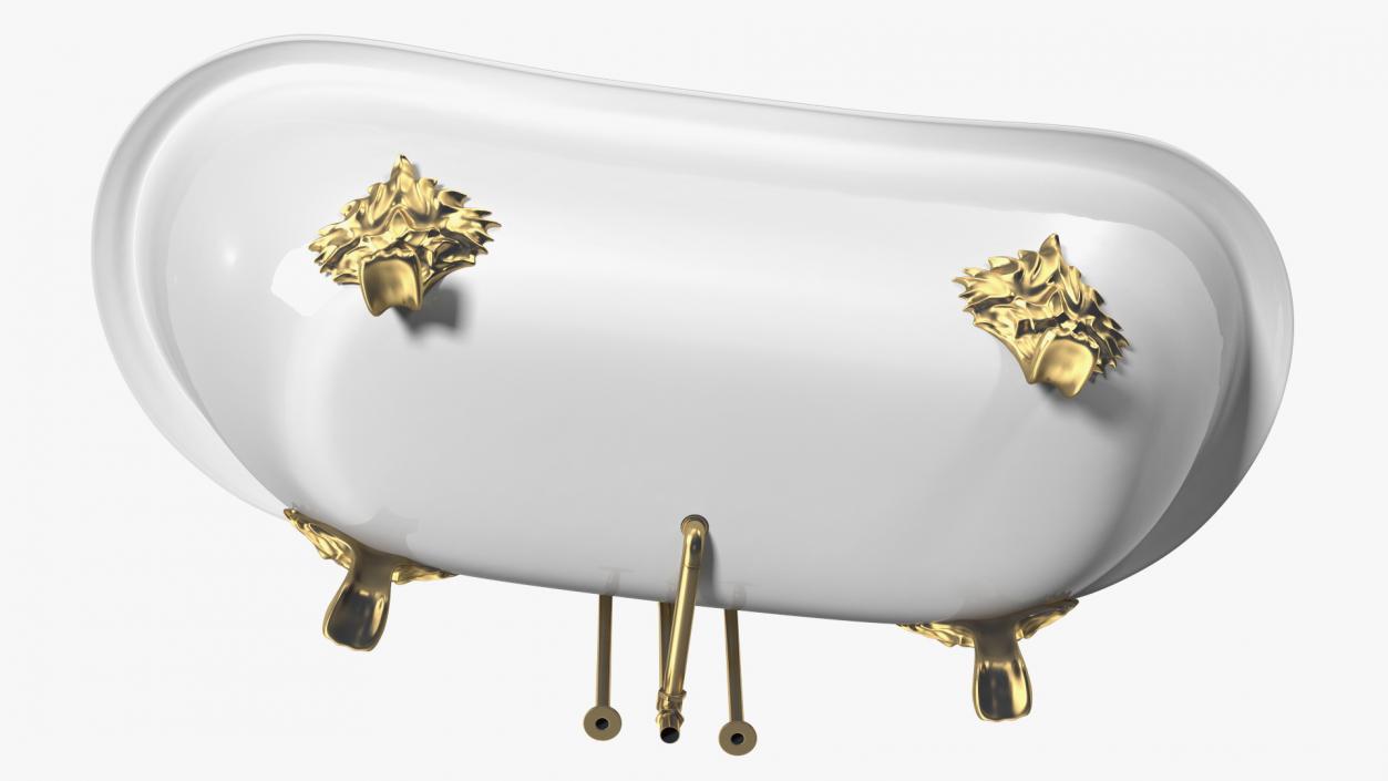 3D model Double Slipper Clawfoot Bath Bronze