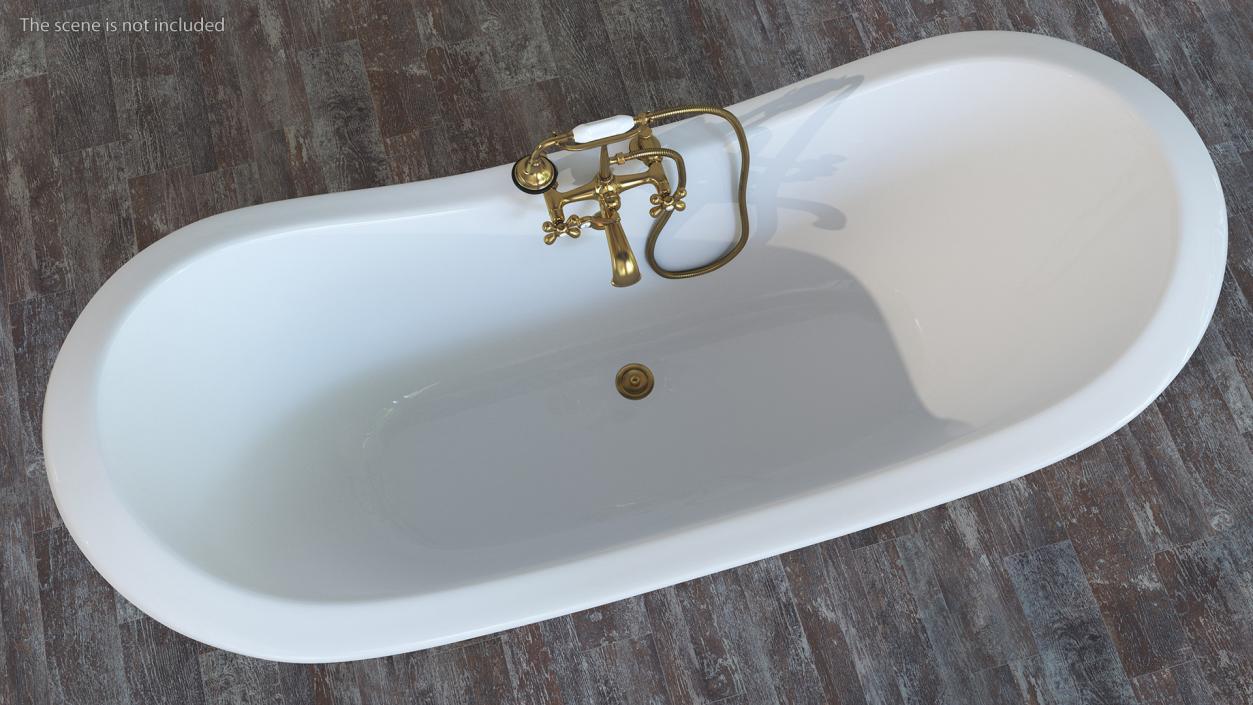 3D model Double Slipper Clawfoot Bath Bronze