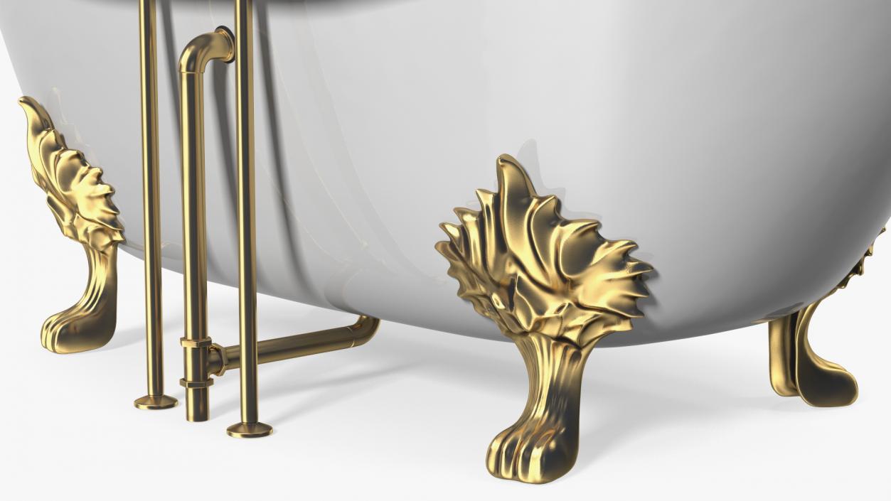 3D model Double Slipper Clawfoot Bath Bronze