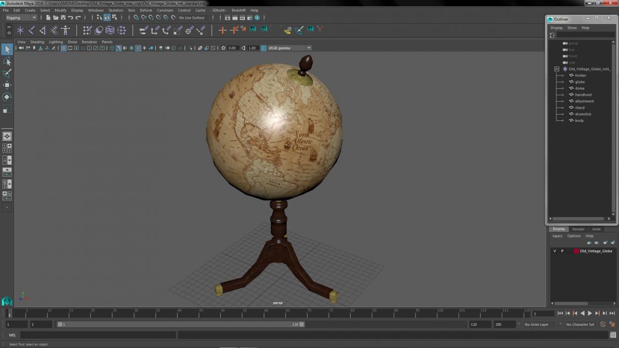 Old Vintage Globe 3D