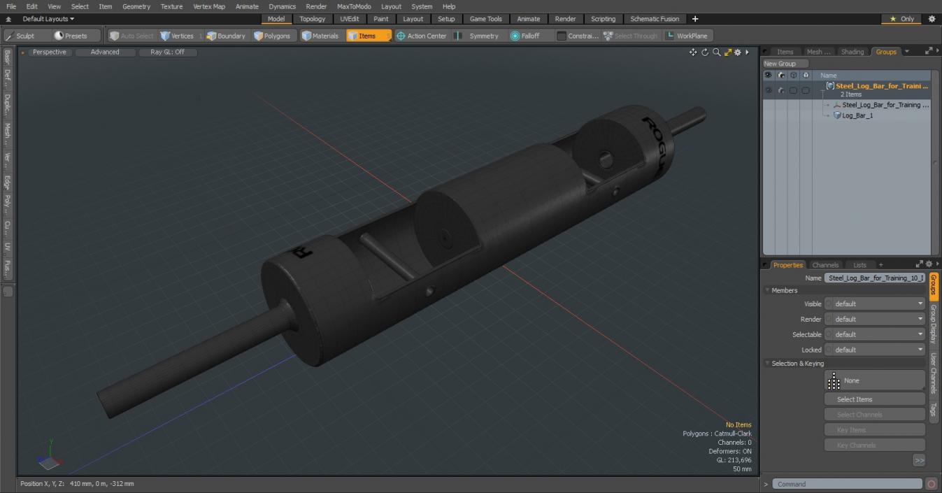 Steel Log Bar for Training 10 Inch 3D model