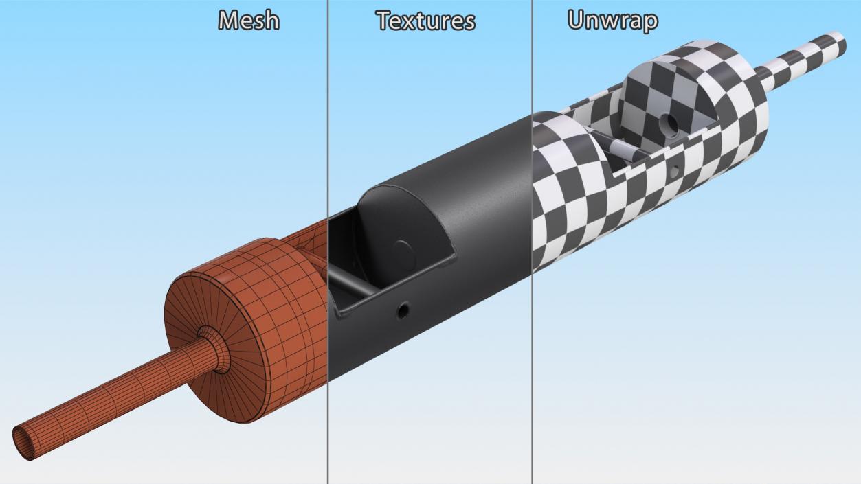 Steel Log Bar for Training 10 Inch 3D model