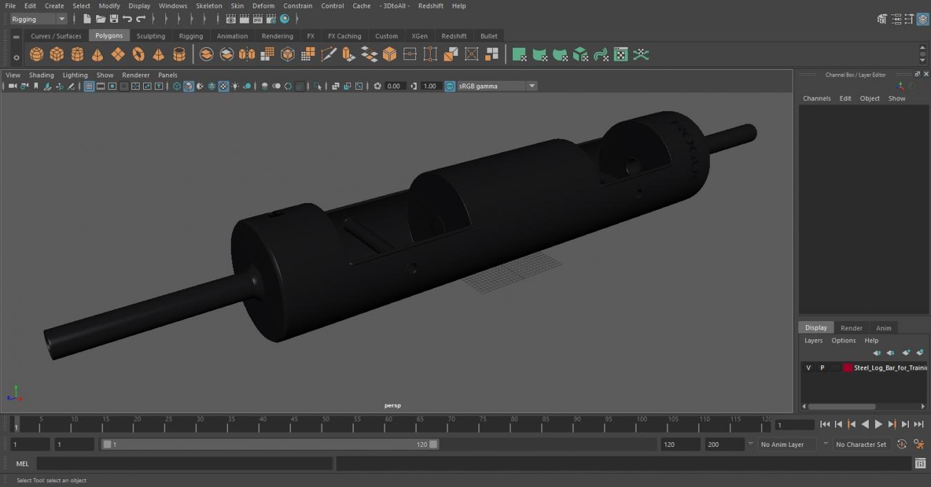 Steel Log Bar for Training 10 Inch 3D model