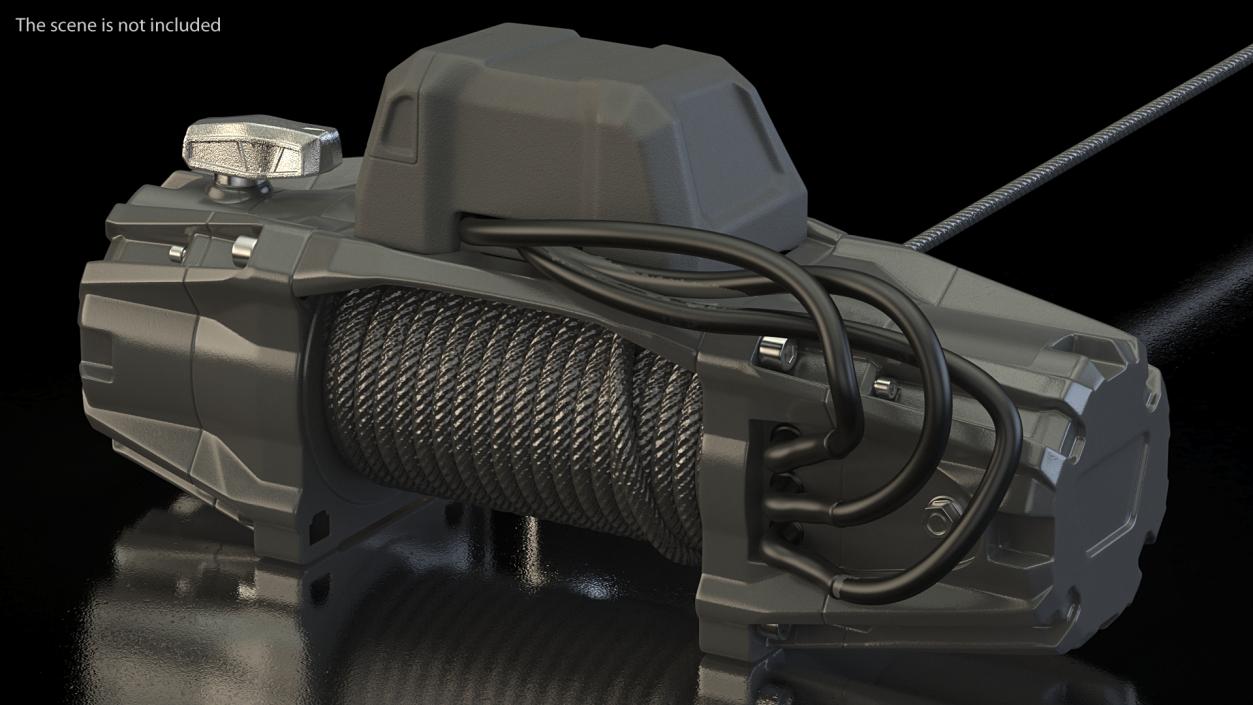 Unwound Cable Car Electric Winch 3D