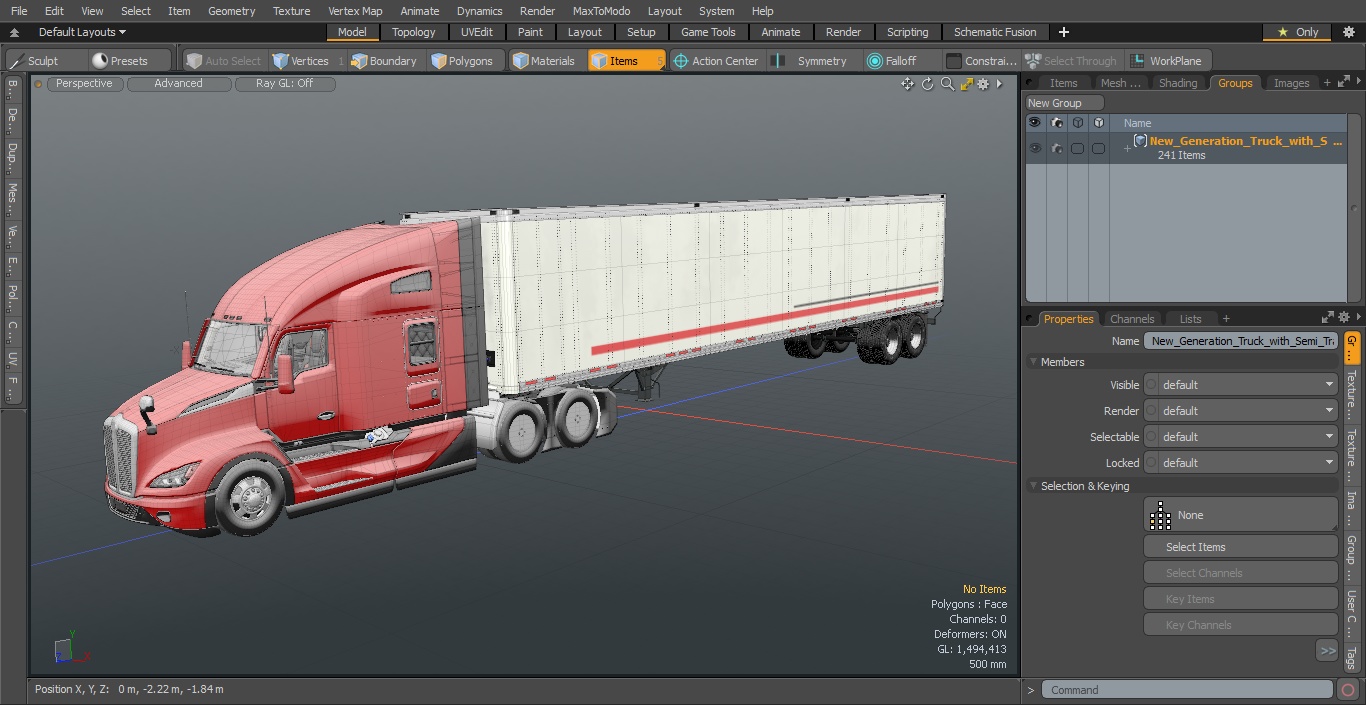 3D New Generation Truck with Semi Trailer model