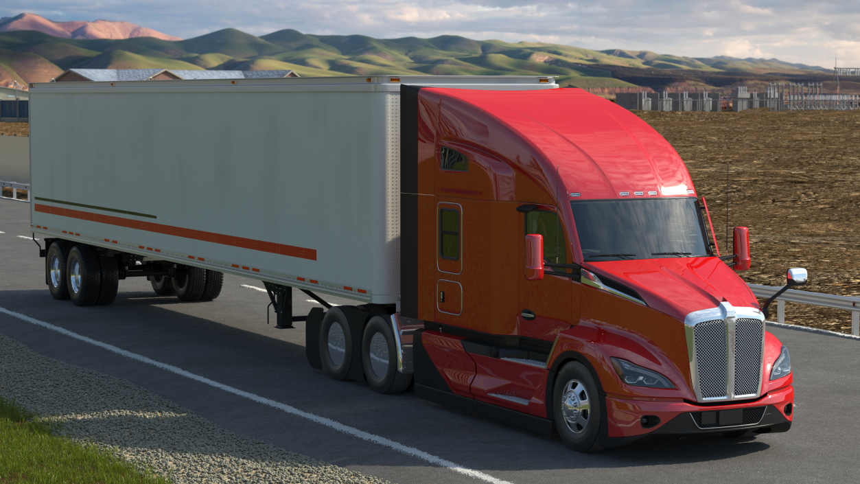 3D New Generation Truck with Semi Trailer model