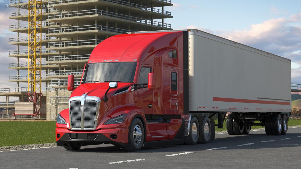 3D New Generation Truck with Semi Trailer model