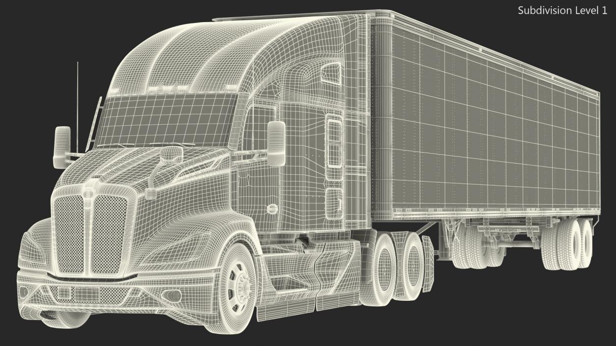 3D New Generation Truck with Semi Trailer model