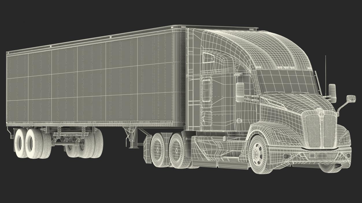 3D New Generation Truck with Semi Trailer model