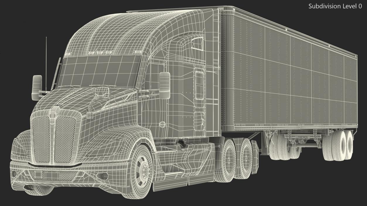 3D New Generation Truck with Semi Trailer model