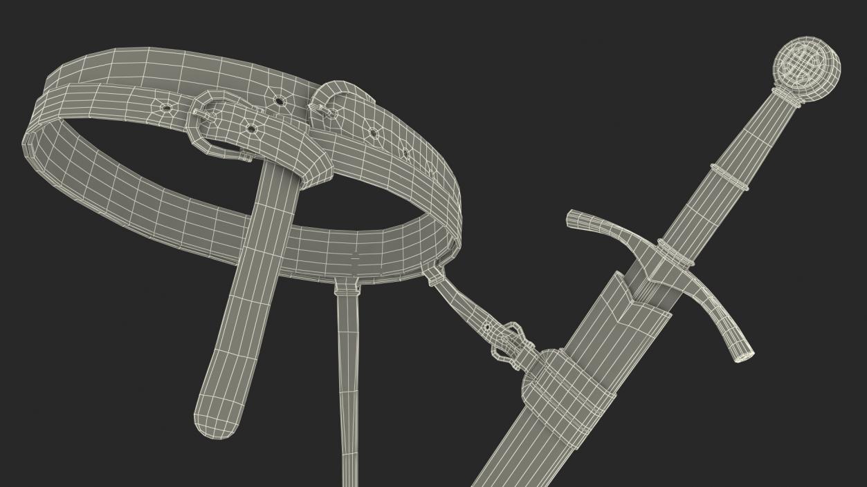 3D model Belt with Sword