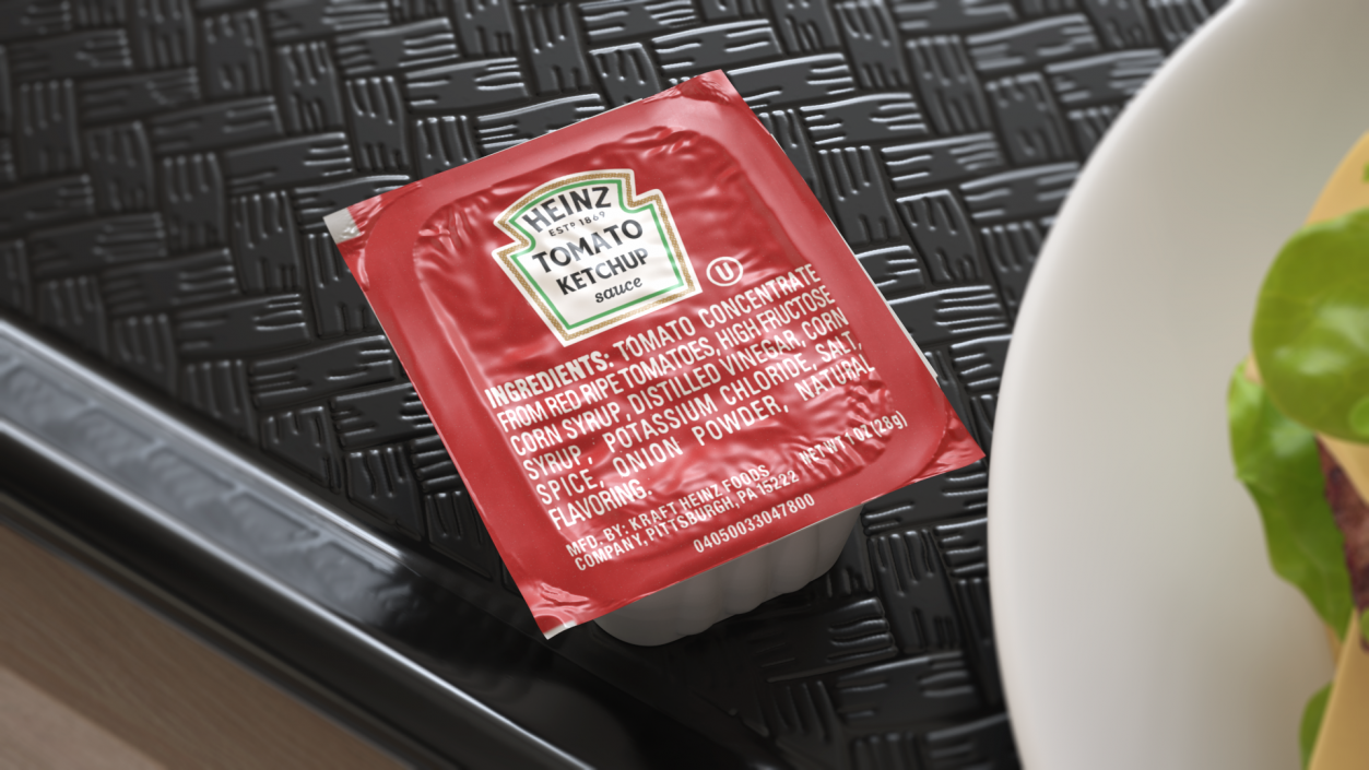 3D Tomato Ketchup Sauce Portion Cup Heinz model