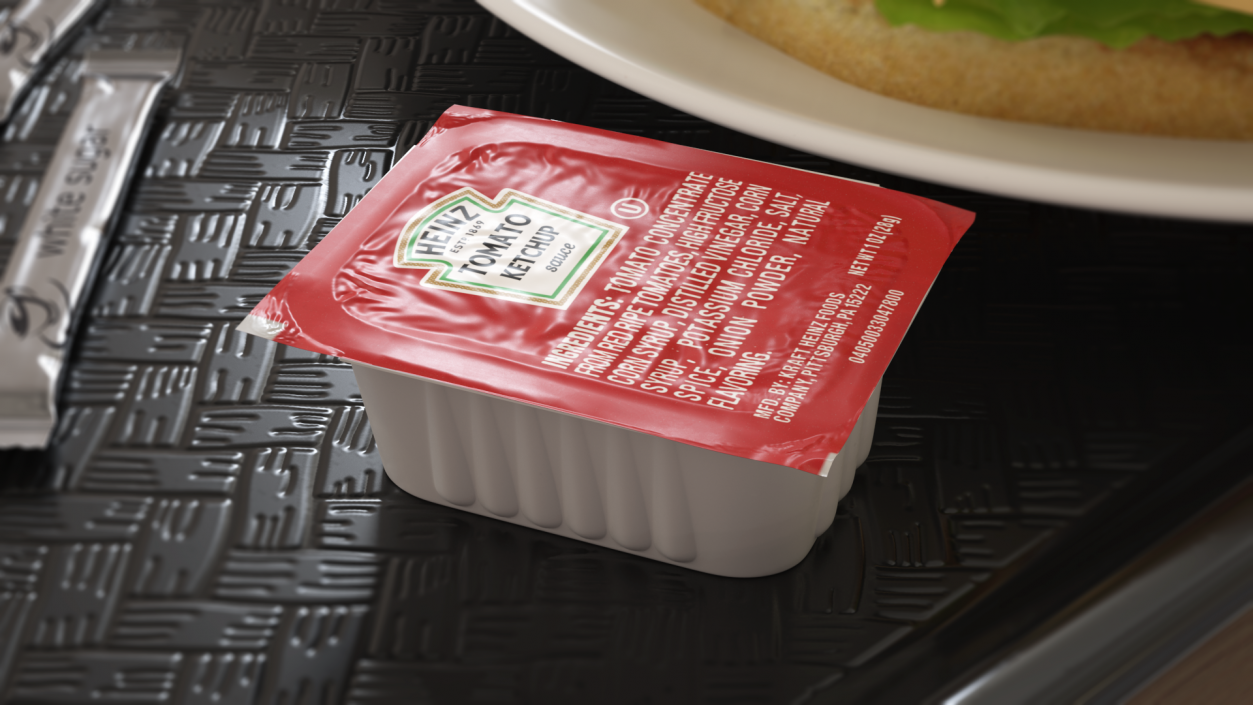 3D Tomato Ketchup Sauce Portion Cup Heinz model