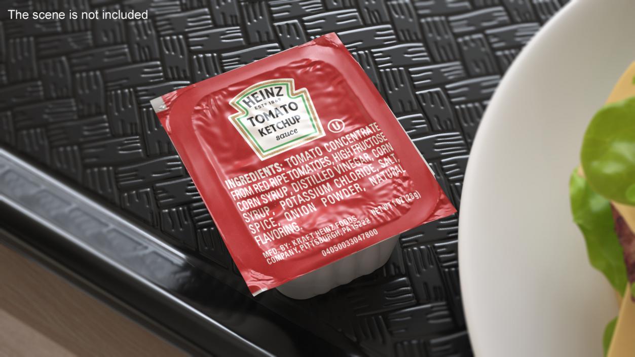 3D Tomato Ketchup Sauce Portion Cup Heinz model