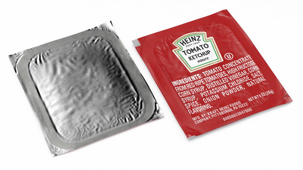 3D Tomato Ketchup Sauce Portion Cup Heinz model