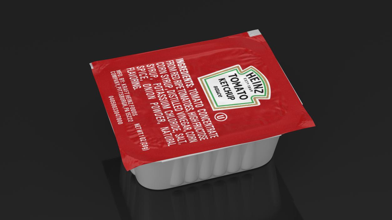 3D Tomato Ketchup Sauce Portion Cup Heinz model