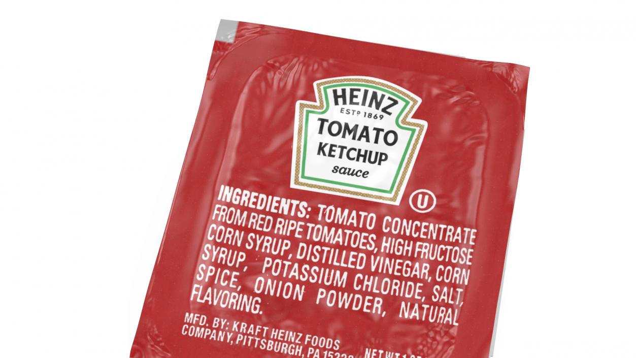 3D Tomato Ketchup Sauce Portion Cup Heinz model