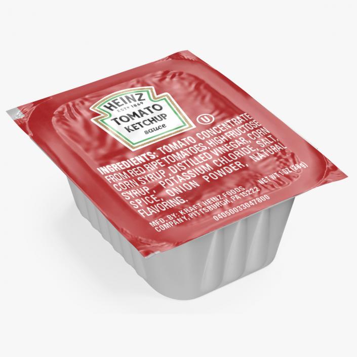 3D Tomato Ketchup Sauce Portion Cup Heinz model