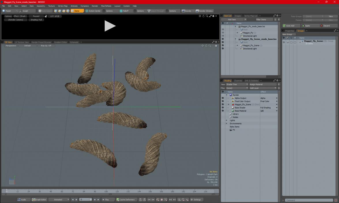 3D Maggot Fly Scene