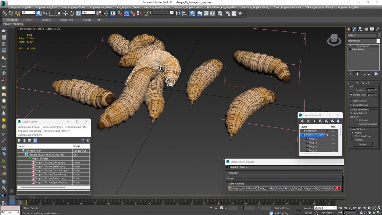 3D Maggot Fly Scene