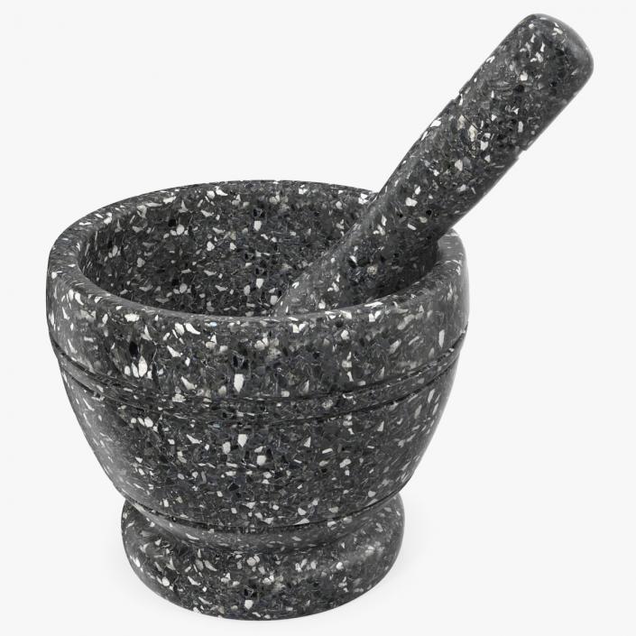 3D model Granite Mortar and Pestle