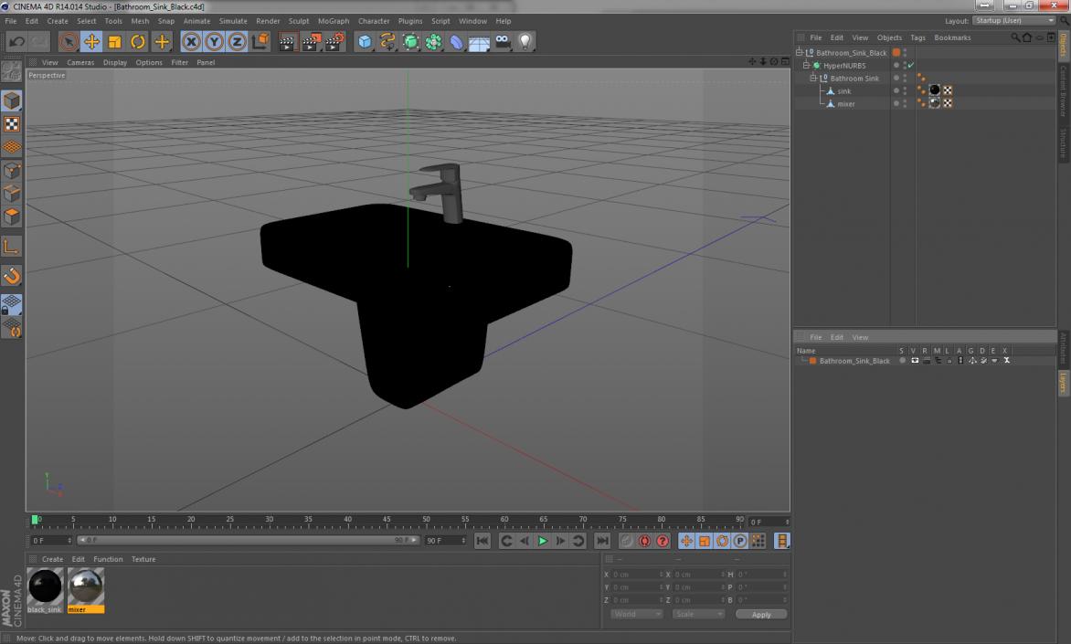 Bathroom Sink Black 3D model