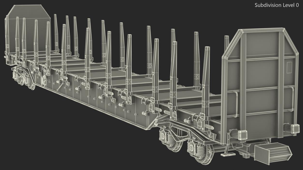 3D Rnoos 644 Stake Wagon Empty Dirty model