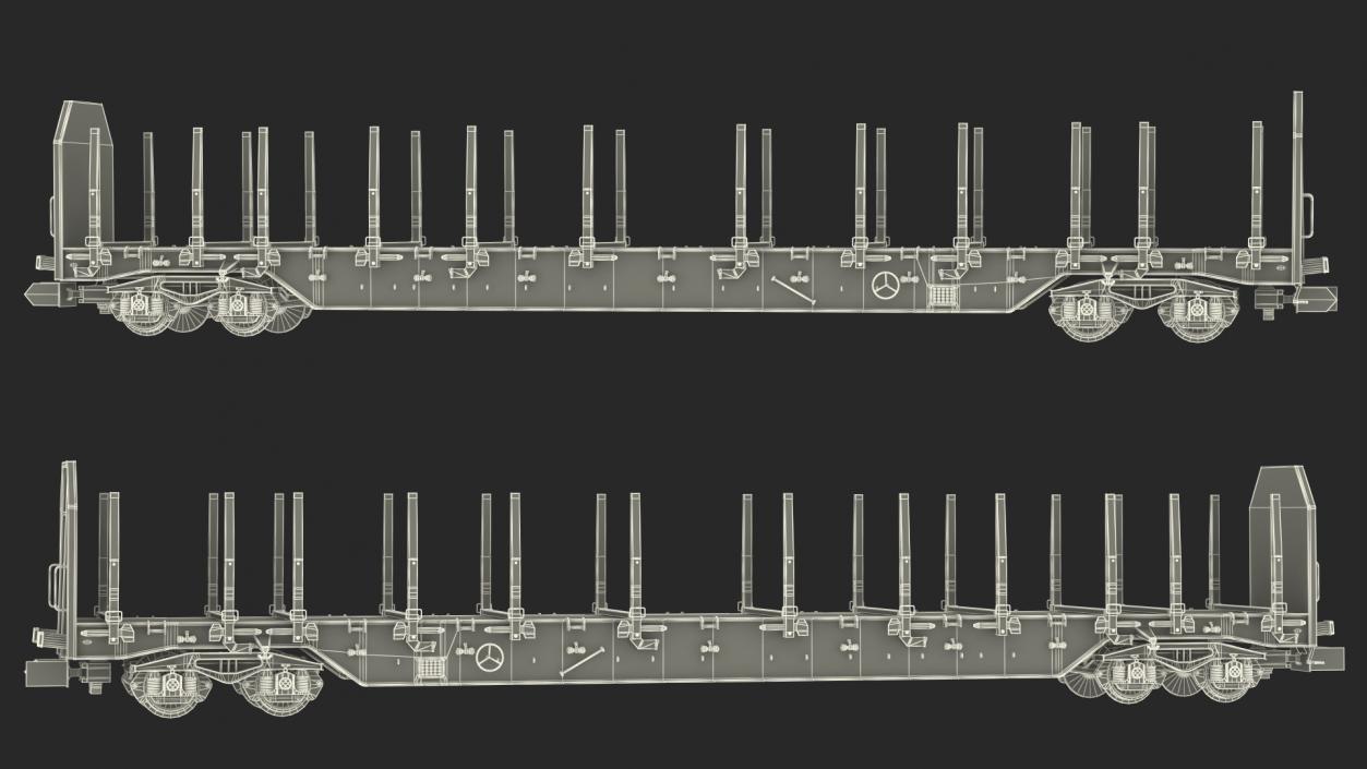 3D Rnoos 644 Stake Wagon Empty Dirty model