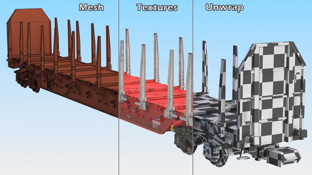 3D Rnoos 644 Stake Wagon Empty Dirty model