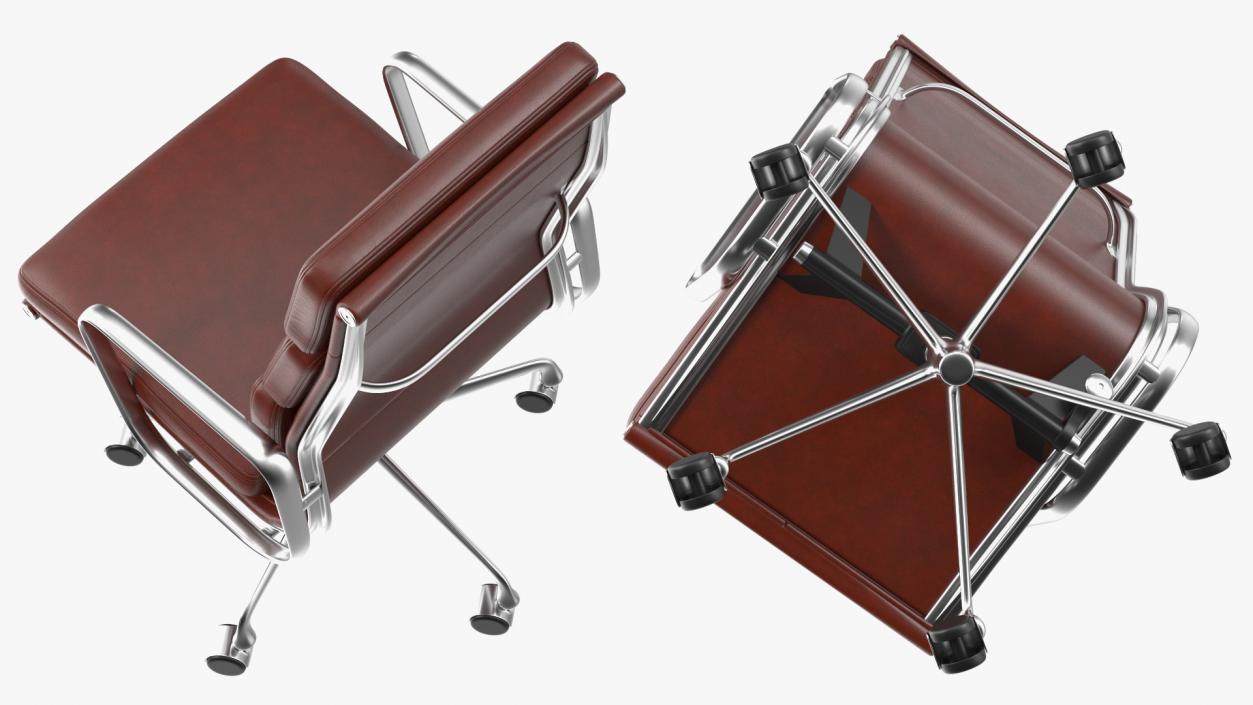 Executive Chair Brown Leather 3D model