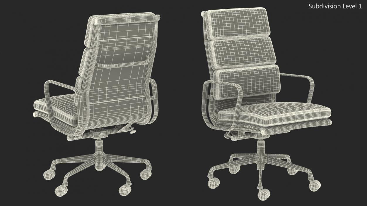 Executive Chair Brown Leather 3D model