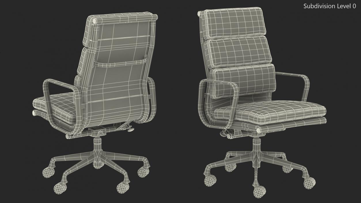 Executive Chair Brown Leather 3D model