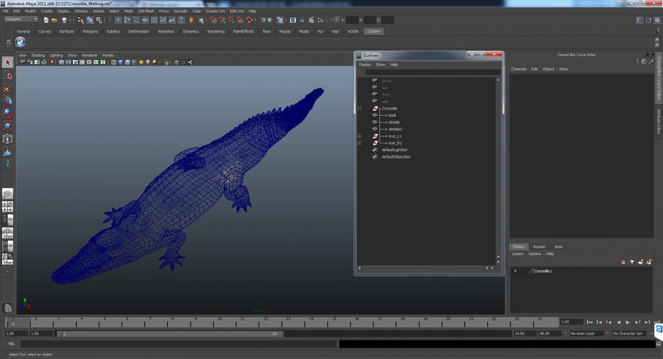 Crocodile Walking 3D