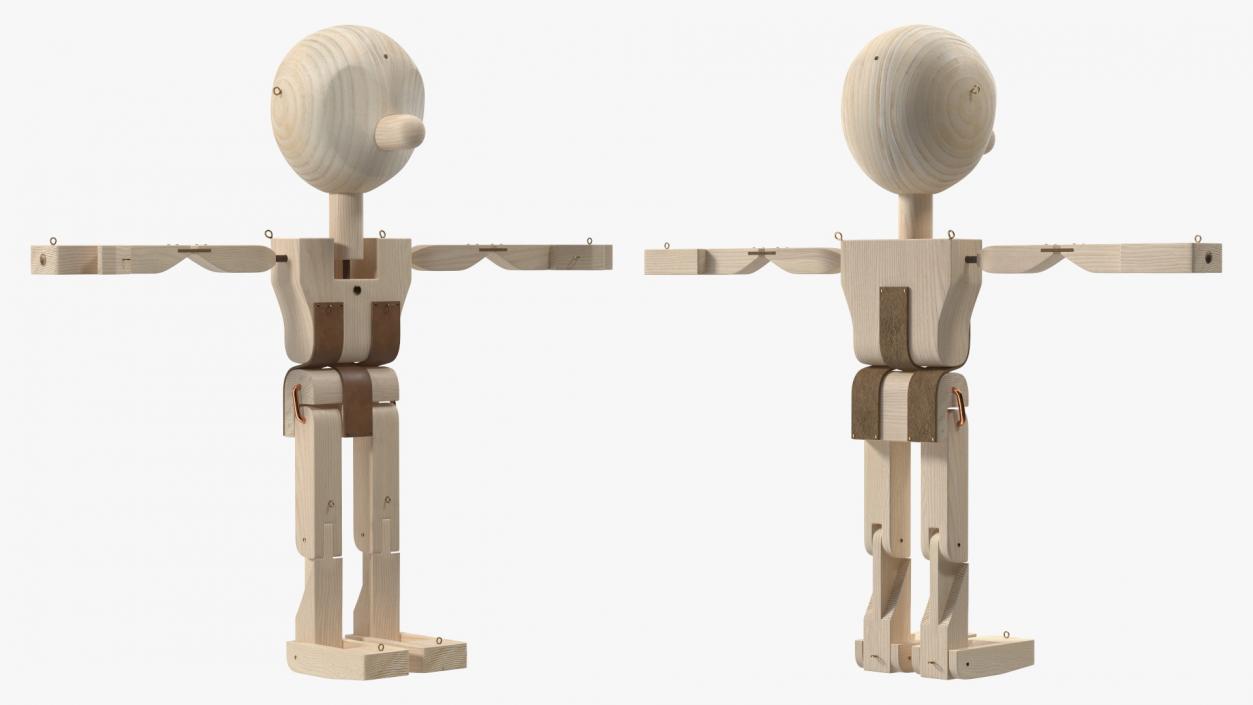 T-Pose Raw Wooden Character 3D