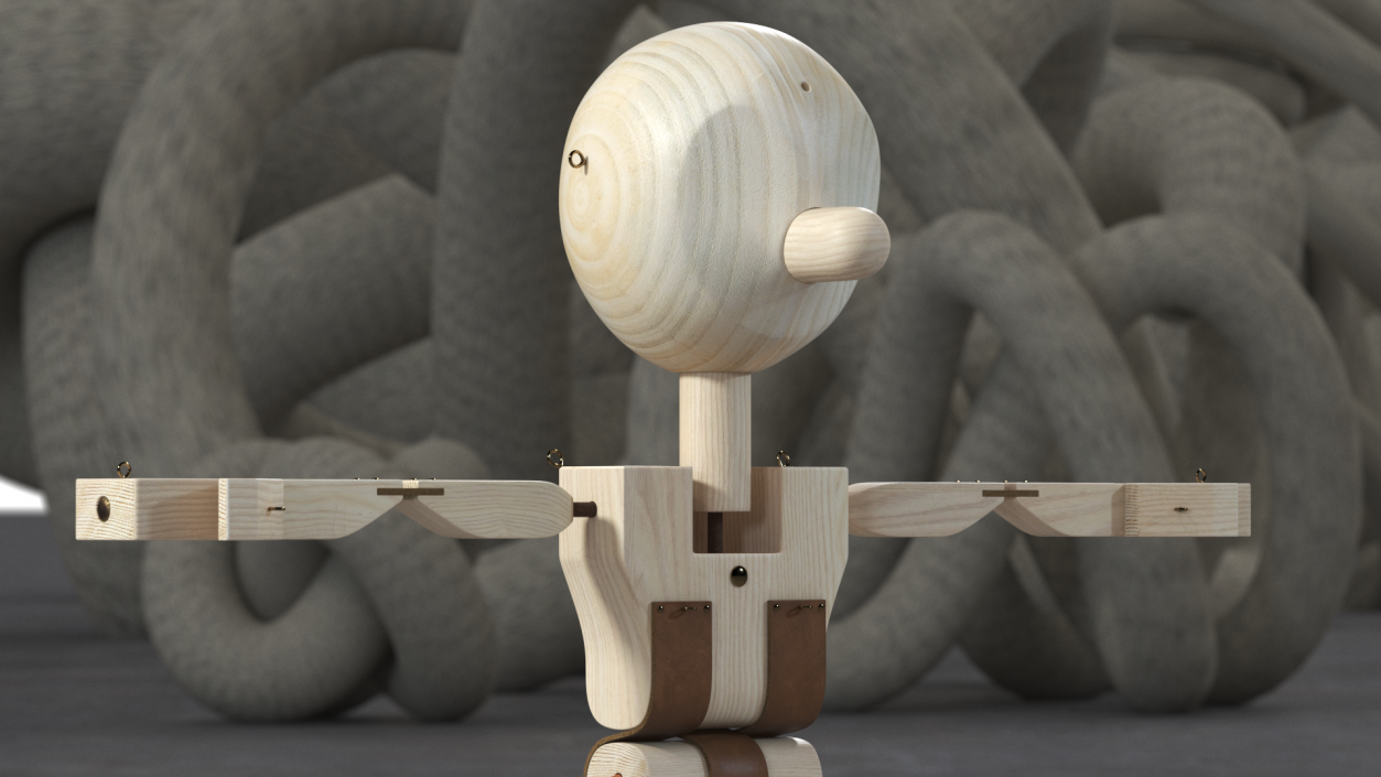 T-Pose Raw Wooden Character 3D