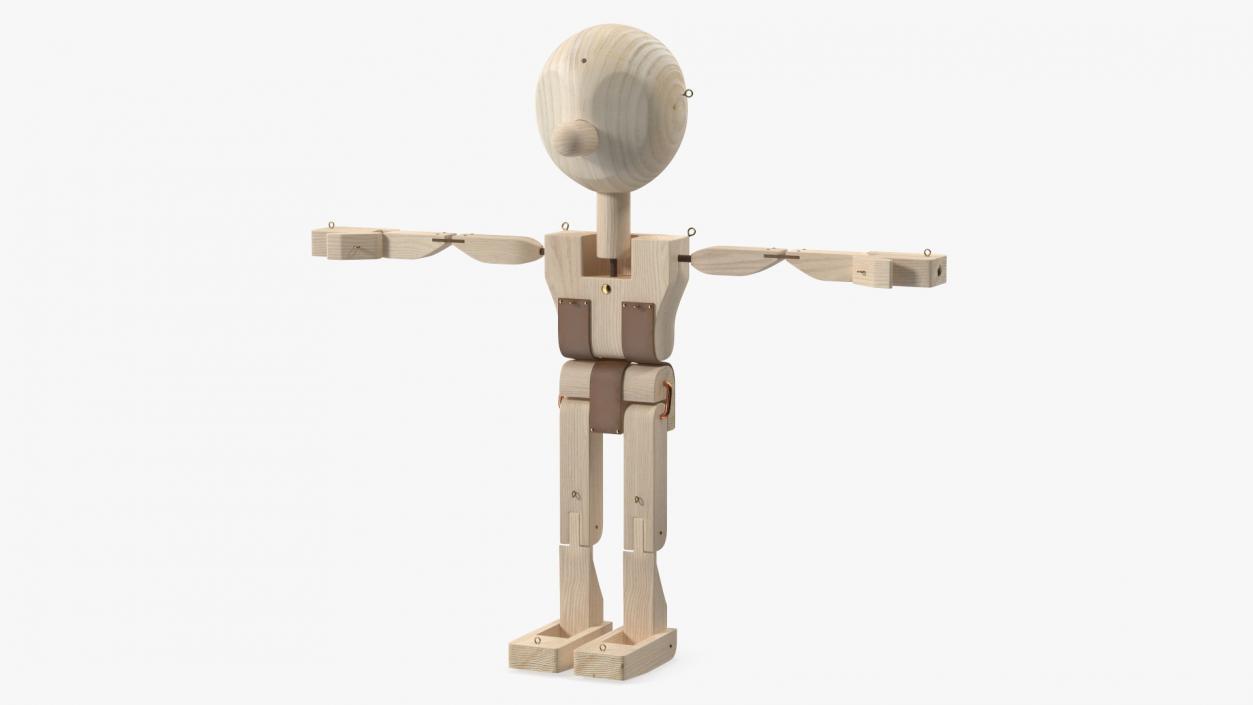 T-Pose Raw Wooden Character 3D