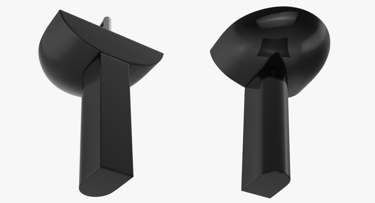 3D model Wash Basin with Full Pedestal Black