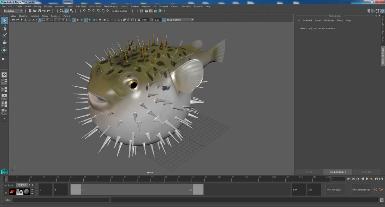 3D model Inflated Puffer Fish